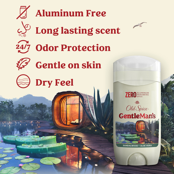 Old Spice GentleMan's Collection Deodorant, Sandalwood + Aloe, Aluminum Free