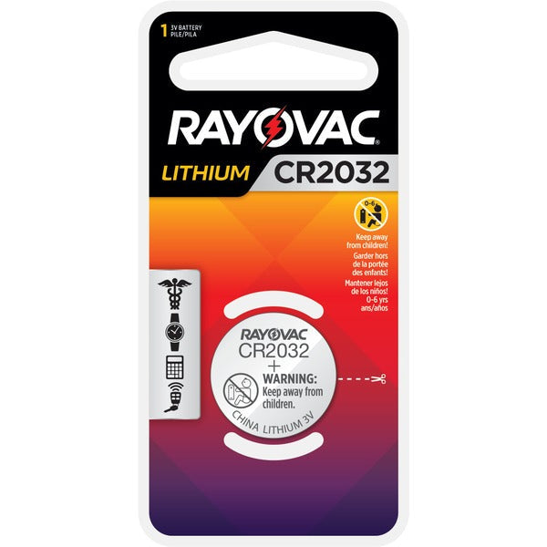 RAYOVAC Lithium Coin Cell Batteries Size 2032 3V