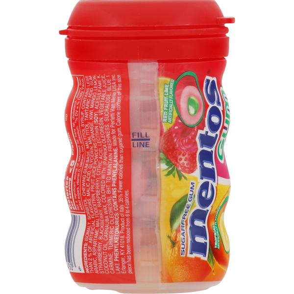 Mentos Gum, Sugar Free, Red Fruit Lime, Tropical