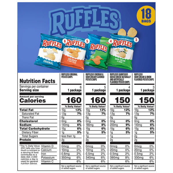 Ruffles Potato Chips Variety Pack