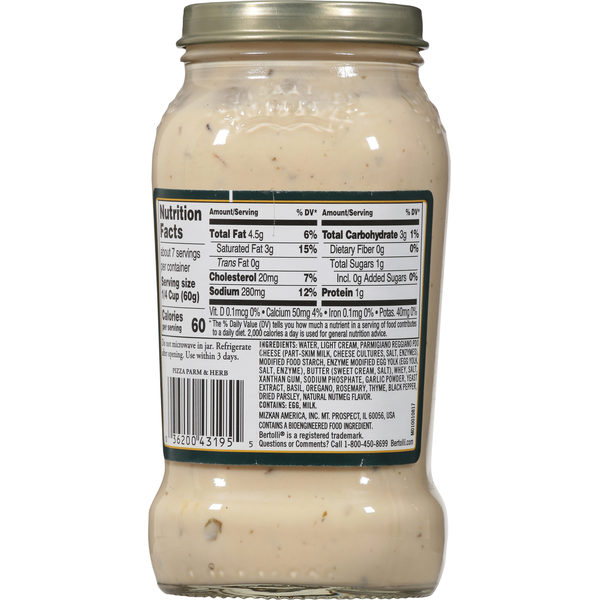 Bertolli Pizza Sauce, Gourmet, Aged Parmesan & Italian Herbs