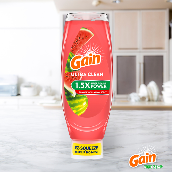 Gain Ultra EZ-Squeeze Dish Soap Liquid, Summer Watermelon