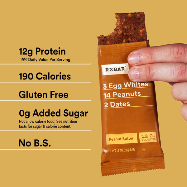 RXBAR Peanut Butter Protein Bars, Protein Snack, 5 Count