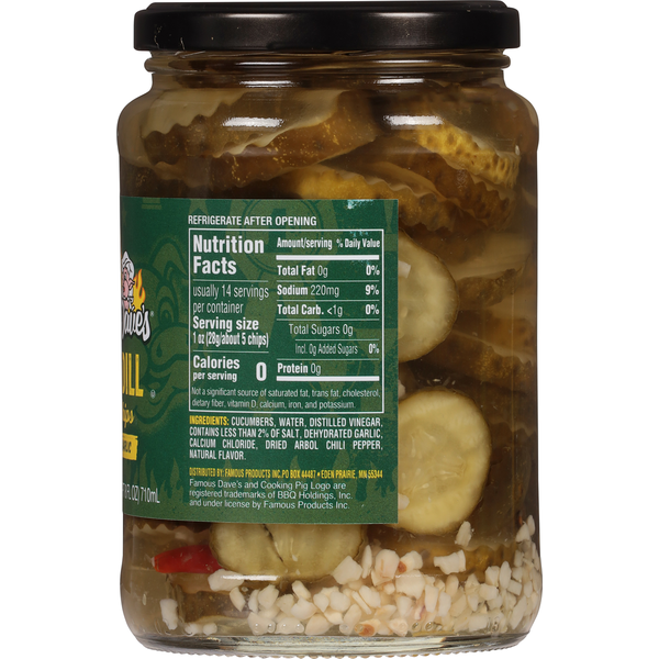 Famous Dave's Pickle Chips, Spicy Dill, Hot