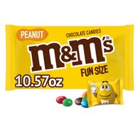M&M's Fun Size Peanut Milk Chocolate Candy Bag