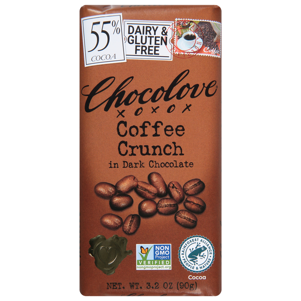 Chocolove Coffee Crunch, in Dark Chocolate, 55% Cocoa