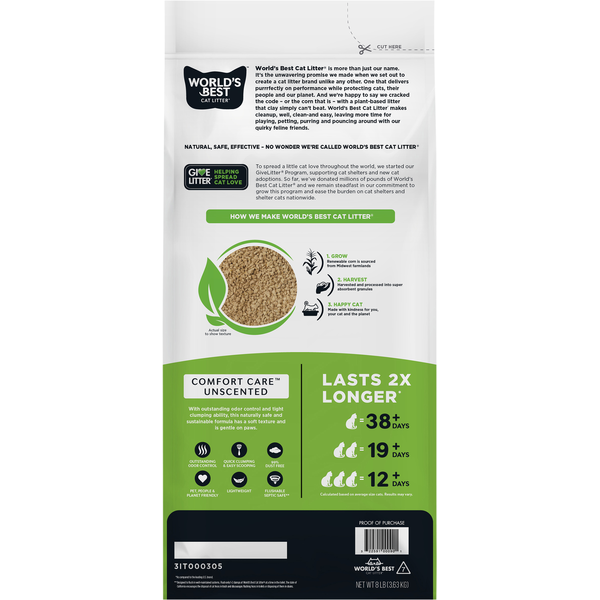 World's Best Cat Litter  Comfort Care Unscented Cat Litter