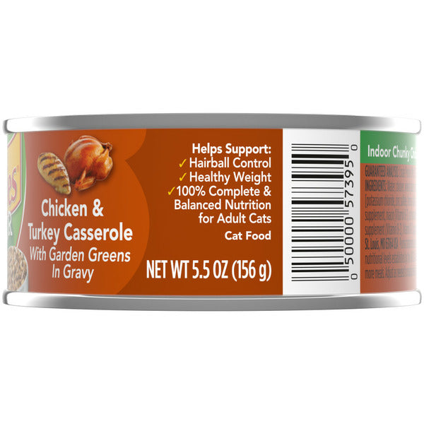 Purina Friskies Indoor Gravy Wet Cat Food, Indoor Chunky Chicken & Turkey Casserole In Gravy