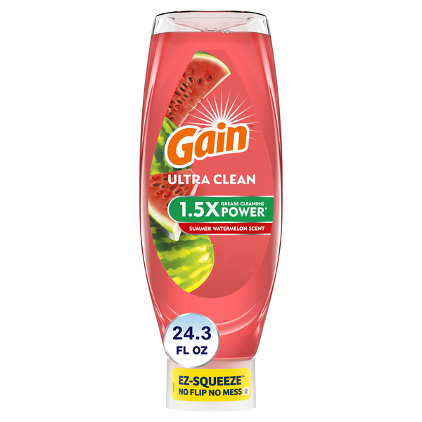 Gain Ultra Clean EZ-Squeeze Dish Soap, Summer Watermelon