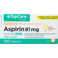 TopCare Aspirin, Low Dose, 81 mg, Tablets️