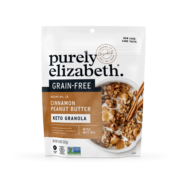 Purely Elizabeth Cinnamon Peanut Butter, Grain-Free Keto Granola, with MCT Oil