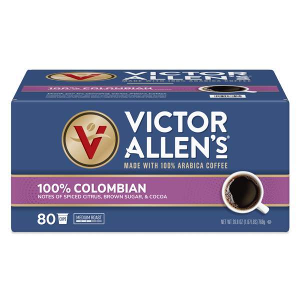 Victor Allen's Coffee 100% Colombian, Medium Roast, Single Serve Coffee Pods