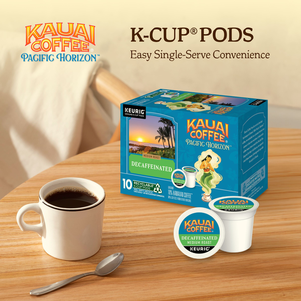 Kauai Coffee K-Cup Pods Decaffeinated Ground Medium Roast Coffee