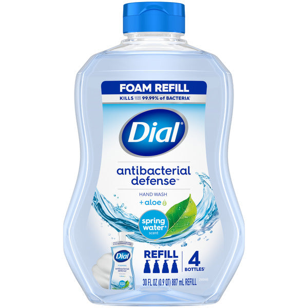 Dial Antibacterial Defense Spring Water Foaming Hand Soap Refill, 30 fl oz