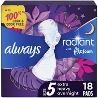 Always Radiant Pads, Size 5, Extra Heavy Overnight...
️