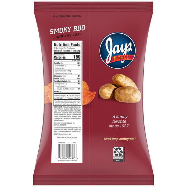 Jays Ridges Smoky BBQ Flavored Potato Chips