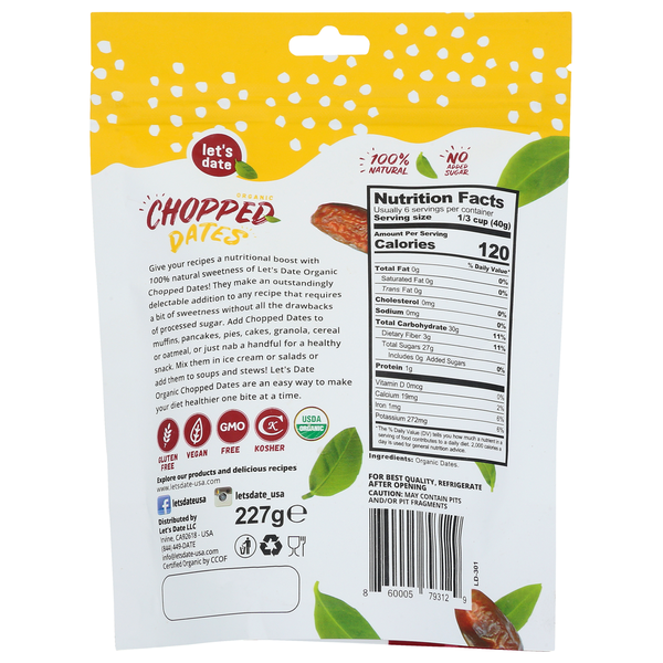 Let's Date Organic Chopped Dates