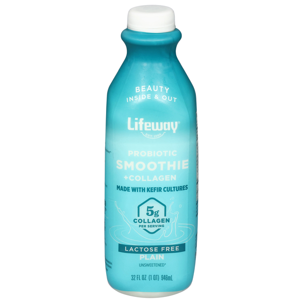 Lifeway Probiotic Smoothie + Collagen, Lactose Free, Plain, Unsweetened