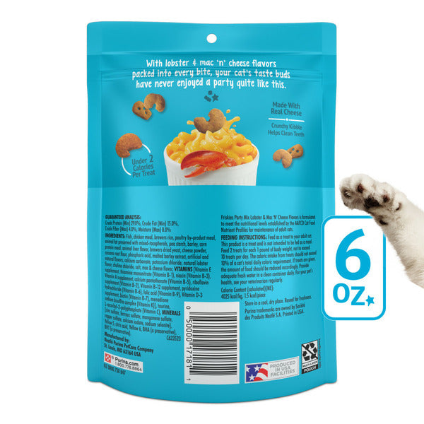 Purina Friskies Cat Treats, Party Mix Lobster & Mac 'N' Cheese Flavors