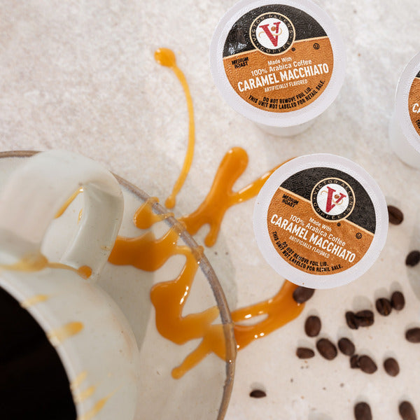 Victor Allen's Coffee Caramel Macchiato, Medium Roast, Single Serve Coffee Pods
