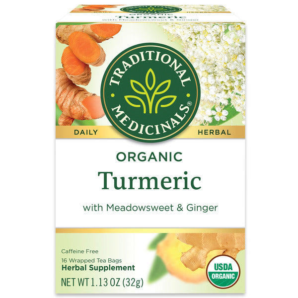 Traditional Medicinals Organic Turmeric with Meadowsweet & Ginger, Caffeine Free Herbal Tea