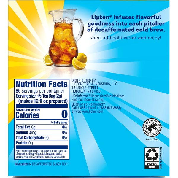 Lipton Decaffeinated Cold Brew Family Size Tea Bags