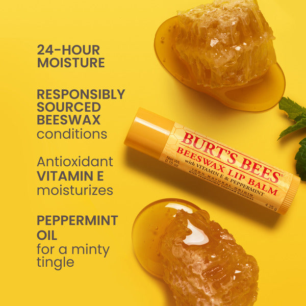 Burt's Bees 100% Natural Origin Moisturizing Lip Balm, Original Beeswax