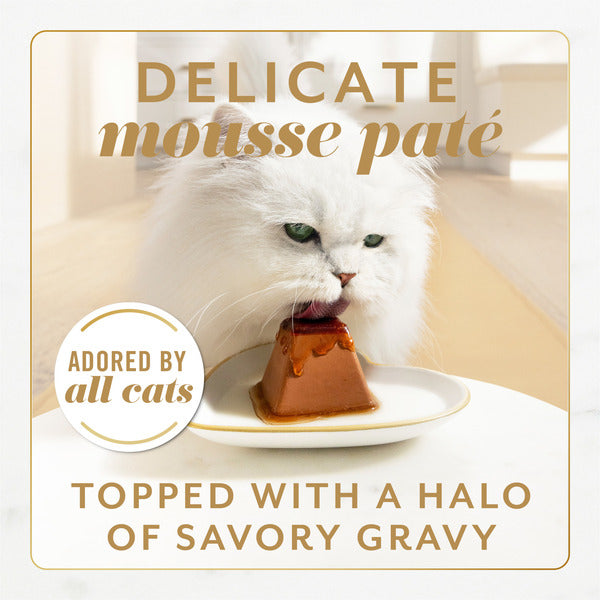 Fancy Feast Gems Pate Cat Food Mousse Salmon or Tuna and a Halo of Savory Gravy Wet Cat Food Variety Pack