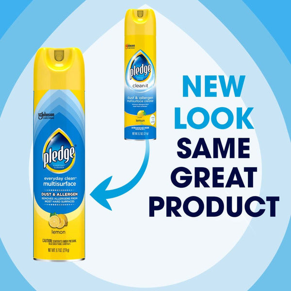 Pledge® Everyday Clean™ Multisurface, Dust & Allergen Aerosol, Lemon
