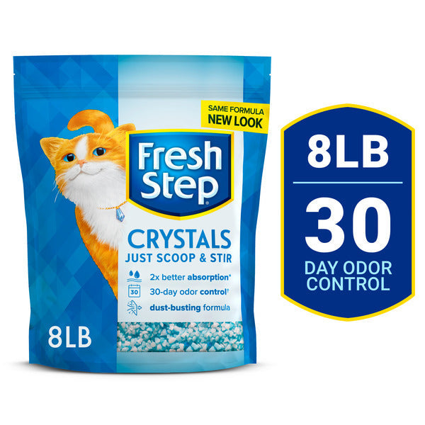 Fresh Step Crystals Cat Litter, Lightweight Cat Litter Crystals Gentle on Cat's Paws
