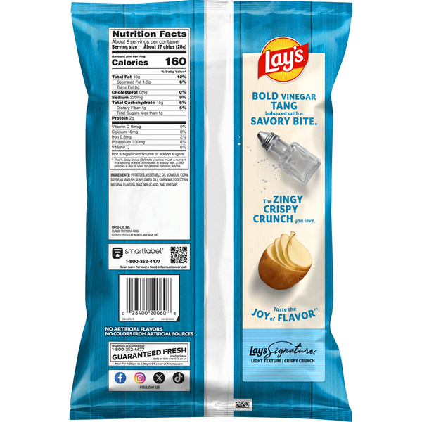 Lay's Potato Chips, Salt & Vinegar Flavored