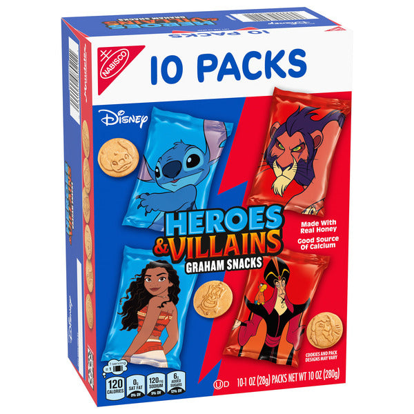 NABISCO Heroes And Villains Graham Snacks, Custom Cookies Variety Pack, Kids Snack Packs 10 oz