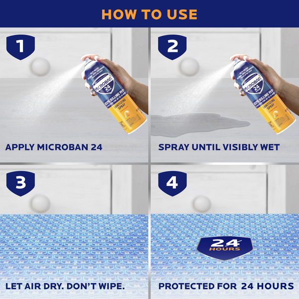 Microban 24 Hour Disinfectant Sanitizing Spray, Citrus Scent