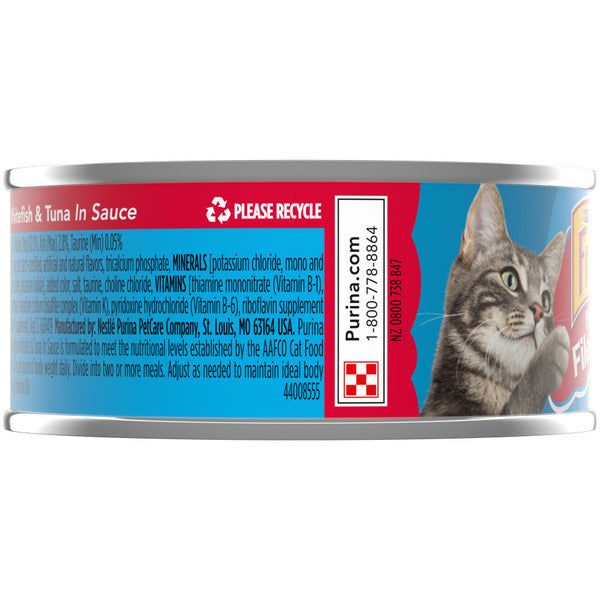 Purina Friskies Wet Cat Food, Prime Filets With Ocean Whitefish & Tuna in Sauce