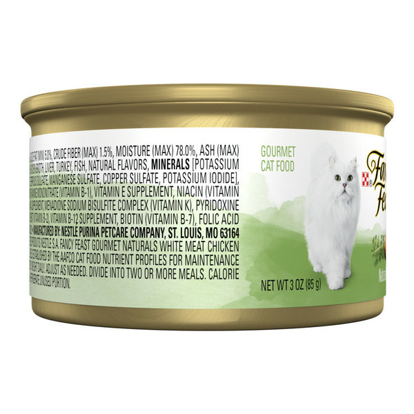 Purina Fancy Feast Grain Free Wet Cat Food Pate Gourmet Naturals White Meat Chicken Recipe