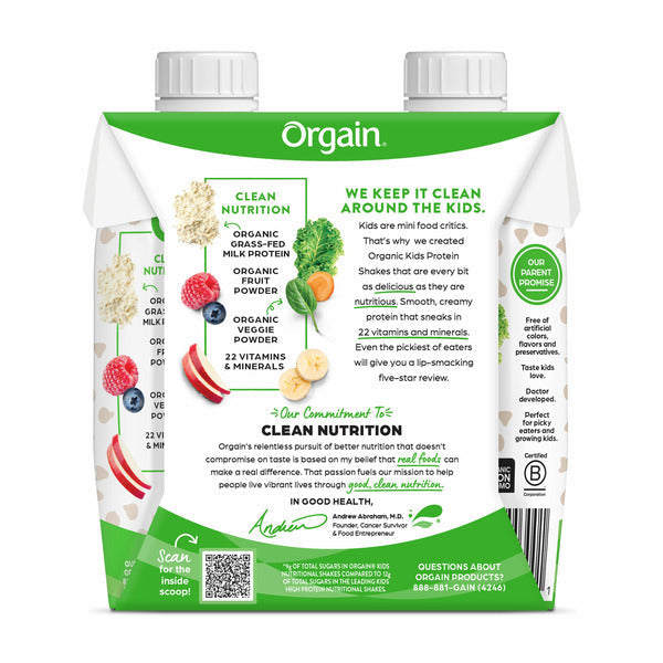 Orgain Organic Kids Nutritional Shake, 22 Vitamins & Minerals - Chocolate