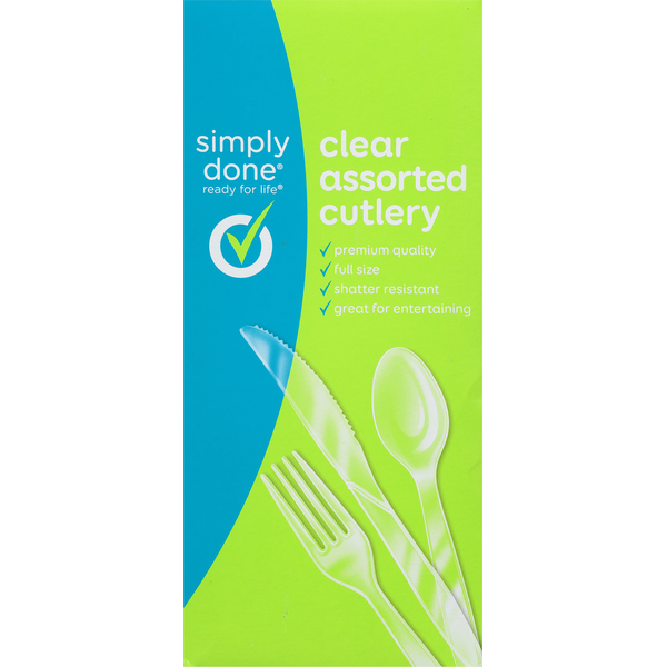 Simply Done Cutlery, Assorted, Clear