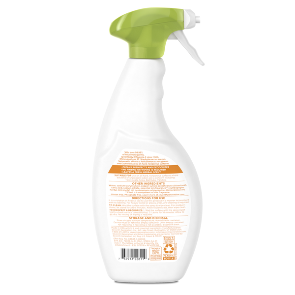 Seventh Generation Disinfecting Spray Lemongrass Citrus