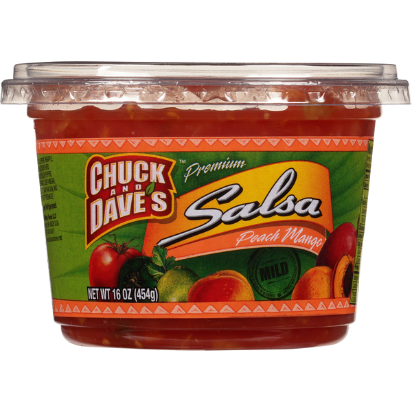Chuck and Dave's Salsa, Premium, Peach Mango, Mild