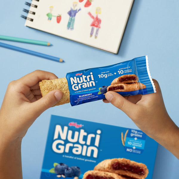 Kellogg’s Nutri-Grain Blueberry Breakfast Bars, Made with 10g Whole Grains, 8 Count