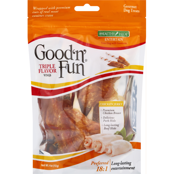 Good 'n' Fun Dog Treats, Gourmet, Triple Flavor Wings