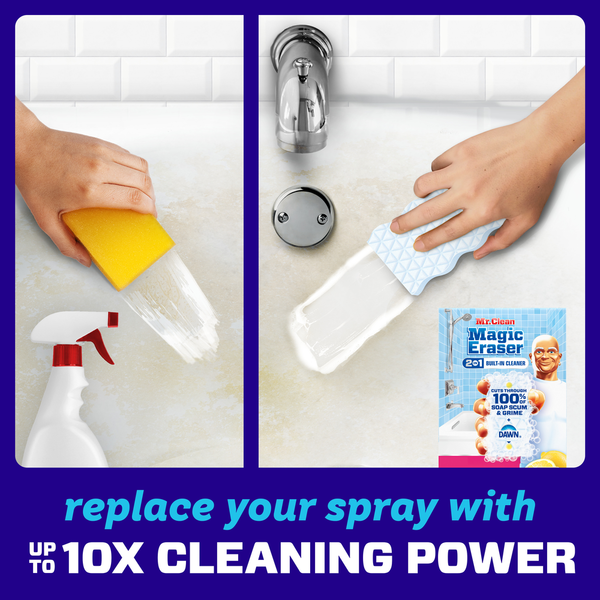 Mr. Clean Magic Eraser Sponge, Bathroom Cleaner, 2 in 1 Bath