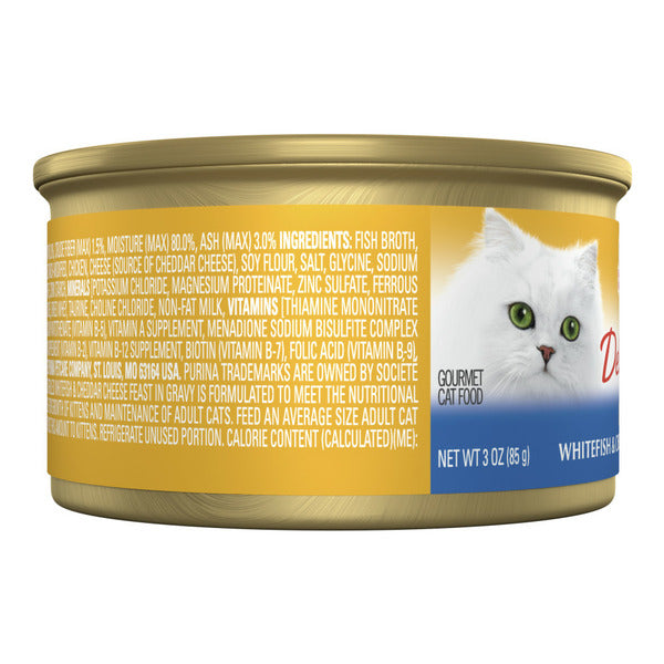 Purina Fancy Feast Gravy Wet Cat Food, Delights Grilled Whitefish & Cheddar Cheese Feast in Gravy