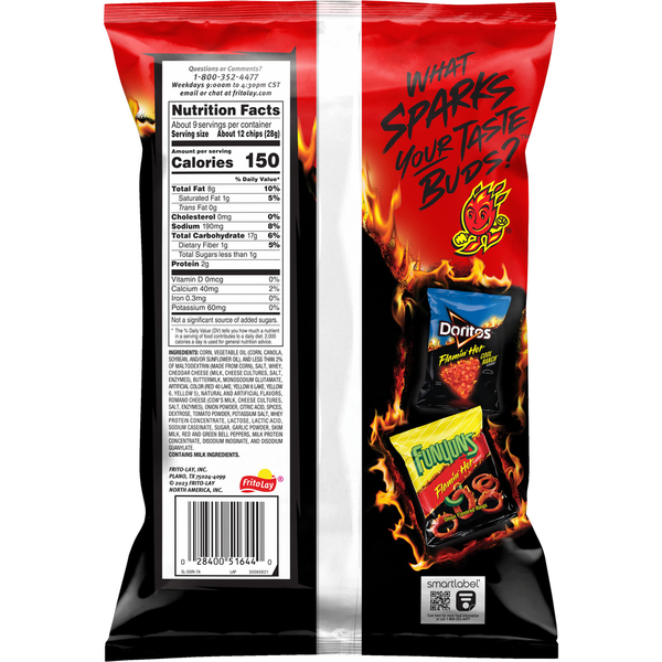 Doritos Flavored Tortilla Chips, Flamin' Hot Nacho