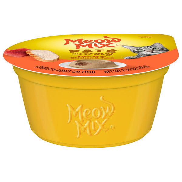 Meow Mix Paté in Gravy With Real Chicken & Tuna, Wet Cat Food