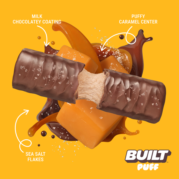 BUILT Puff Protein Bar, Salted Caramel, Single Puff Bar