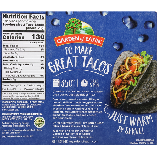 Garden of Eatin' Taco Shells, Blue Corn