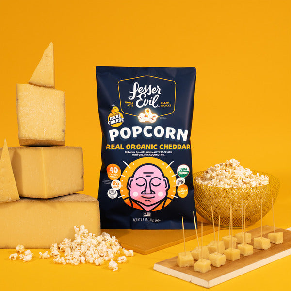 LesserEvil Organic Popcorn, Real Organic Cheddar