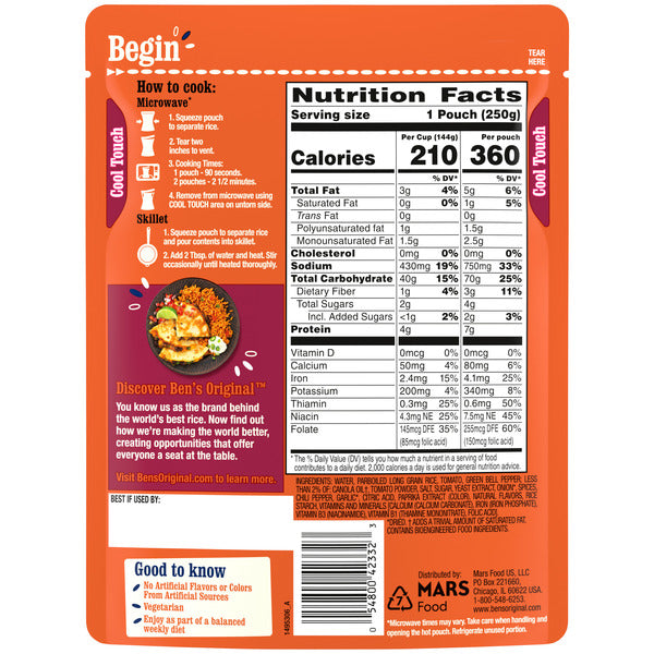 Ben's Original Spanish Style Flavored Rice Easy Dinner Side