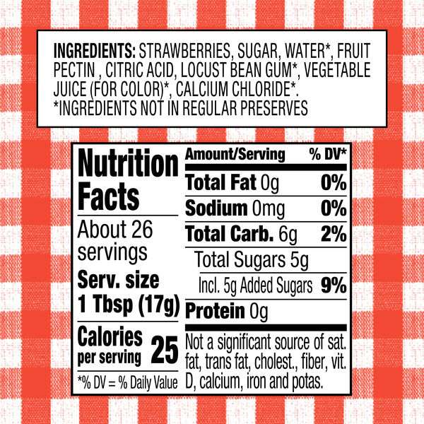Smucker's Low Sugar Reduced Sugar Strawberry Preserves, 15.5 Ounces